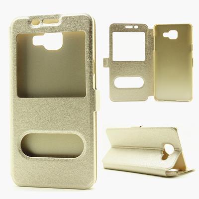 Etui en PU Dual avec fenetres pour Samsung Galaxy A5 SM-A510F (2016) - Gold