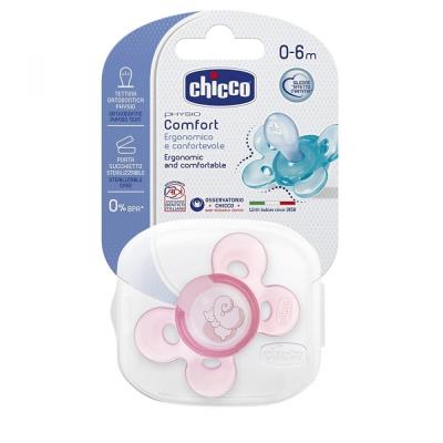 Chicco physio comfort sucette en silicone rose 0-6 mois 7491111