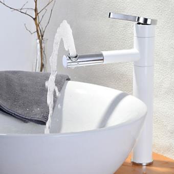 Robinet De Lavabo à Bec Tournante Finition Peinture Blanche