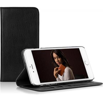 Caseual - etui book type en cuir véritable noir pour iphone 6 plus