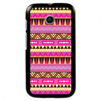Coque noire pour Motorola Moto E impression Motifs Aztèque