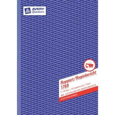 Avery zweckform formularbuch rapport regiebericht, sd, a4 1769