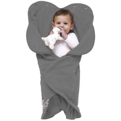 Wallaboo couverture enveloppante fleur- universelle multi-usages gris