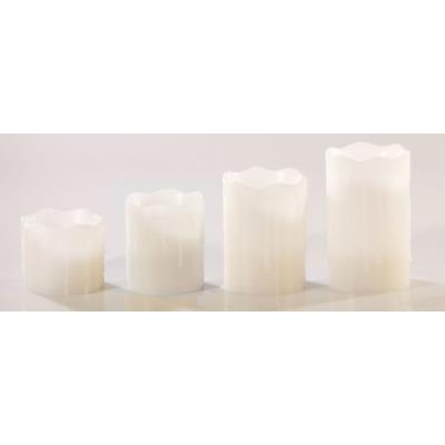 Set de 4 bougies LED en cire véritable - Blanc