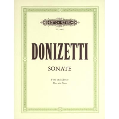 Partitions classique EDITION PETERS DONIZETTI GAETANO - FLUTE SONATA IN C Flûte traversière