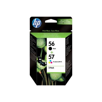 HP 56/57 Combo Pack - 2 - zwart, kleur (cyaan, magenta, geel) - origineel - inktcartridge