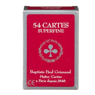 Jeu de 54 cartes Grimaud Superfine : Rouge France Cartes
