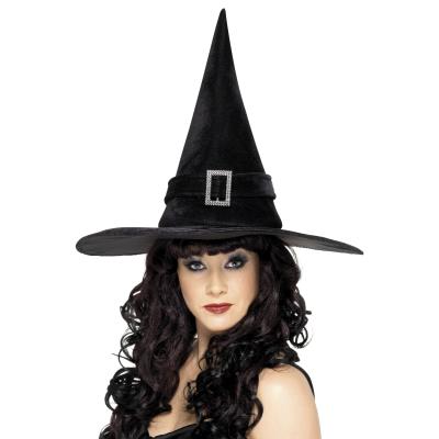 Chapeau sorcière noir femme Halloween Taille Unique