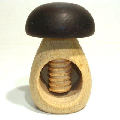 ROGER ORFEVRE - Casse-Noix a vis forme champignon bois bicolore