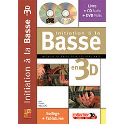 Méthodes et pédagogie PLAY MUSIC PUBLISHING NELSON FRANCK - INITIATION A LA BASSE EN 3D CD + DVD Guitare basse