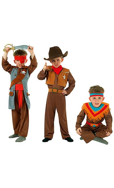 Déguisement 3 en 1 Cow-Boy - Indien - Pirate 5/7 ans