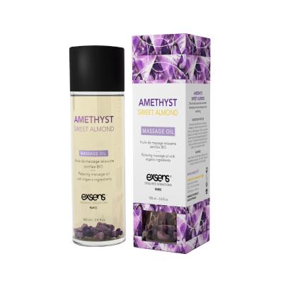 Huile de Massage et Pierre Amethyst Amandes Exsens
