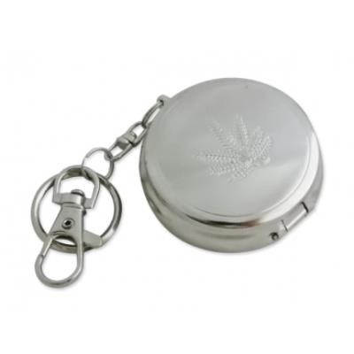 Cendrier rond de voyage en métal motif feuille de cannabis accessoire fumeur mégot cigarette