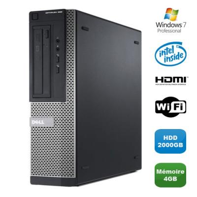 PC DELL Optiplex 390 DT G630 2.7Ghz 4Go 2000Go Graveur DVD WIFI HDMI Win 7 Pro