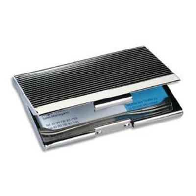 Etui à cartes de visite chrome brillant, capacité 20 cartes - L9,5 x H6,2 x P0,7 cm argent brillant