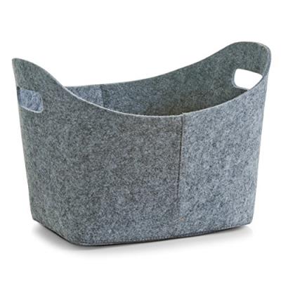 Zeller 14311 panier de rangement &agrave; poign&eacute;es en feutre gris