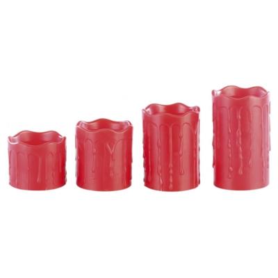 Set de 4 bougies LED en cire véritable - Rouge
