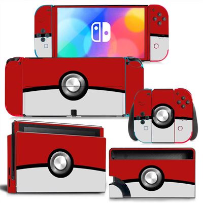 HAOBUY Autocollant Sticker Skin de Protection pour Nintendo Switch OLED Pokémon Pokéball