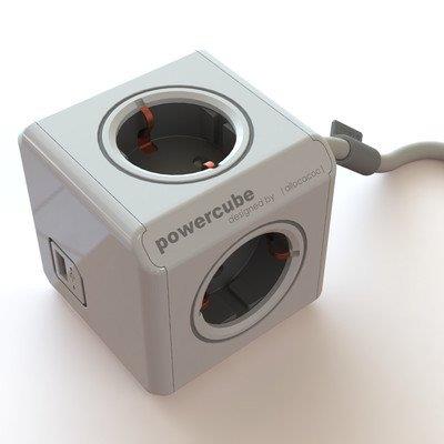 Tischsteckdose segula powercube extended usb silber 3,0m 50456