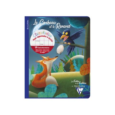 Cahier D'Ecriture Double Ligne - 17 x 22 cm - Le Corbeau Et Le Renard