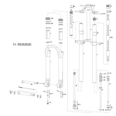 Rock shox r5353020 pièce de montage damortisseur 32 mm