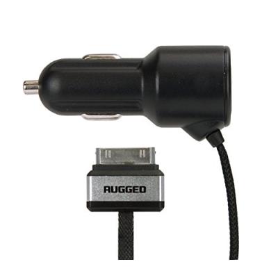 Gecko rugged go plus 4.8a 30-pin car charger with 1x2.4a usb port black gg520001