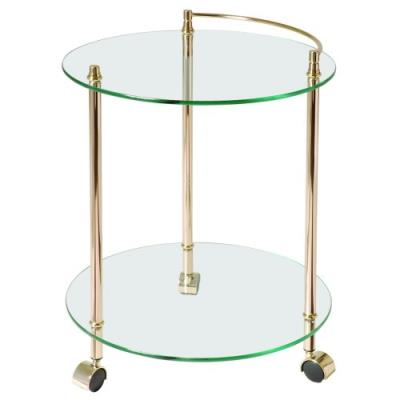 Haku möbel 85367 table pour desserte tube d'acier/verre trempé doré