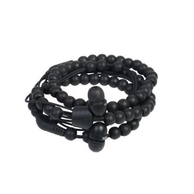 Ecouteurs Bracelet Wraps Perlé Ebène