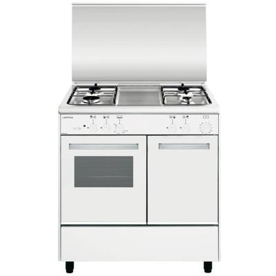Airlux Alpha AA8PGWH2 - Cuisinière - pose libre - largeur : 80 cm - profondeur : 54.5 cm - hauteur : 90 cm - Blanc/inox