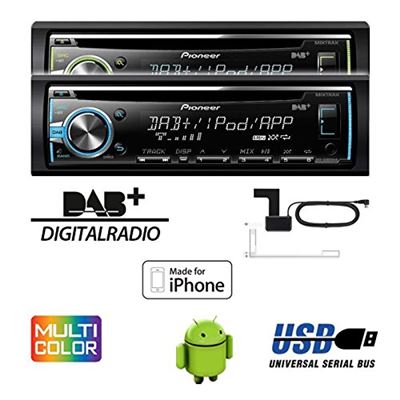 Pioneer DEH-X6800DAB 200W Noir récepteur multimédia de voiture - Récepteurs multimédias de voiture (MOSFET, LCD, Noir, 200 W)