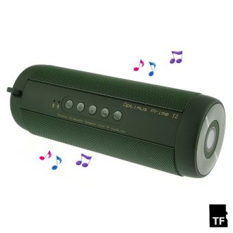 Enceinte Bluetooth T2 LED Micro SD Radio FM - Vert armée - Enceinte ...