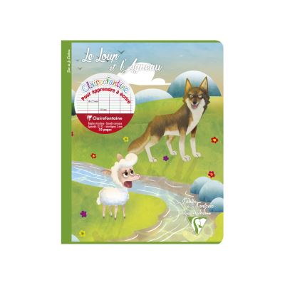 Cahier D?Écriture Grands Carreaux - 17 x 22 cm - Le Loup Et L'Agneau