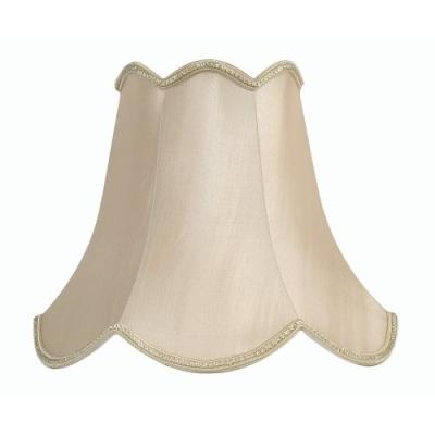 OAKS LIGHTING ABAT-JOUR FESTONNÉ IMITATION SOIE SABLE 13 CM