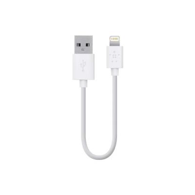 Belkin F8J023bt06INWHT cable de charge et synchronisation Lighning 15 cm blanc pour iPhone 5, 5S, 5C, 6, 6S, 6+, 6S+, iPad mini, iPad 4, iPod Touch 5G, iPod Nano 7G