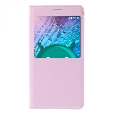 Etui Wallet Folio latéral S-View rose compatible Samsung Galaxy J5 fenêtre de visualisation