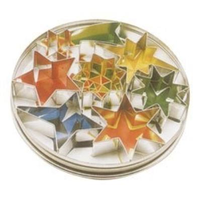 patisse 1904 boîte de 7 emporte-pièces forme d'étoile inox fer blanc