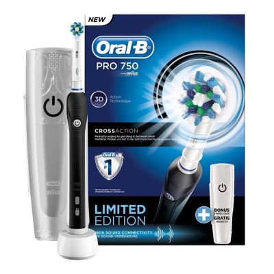 Oral-b pro 750 black brosse à dents rotative oscillante noir, blanc () braun oralb szcz. aku pro 750 bk new