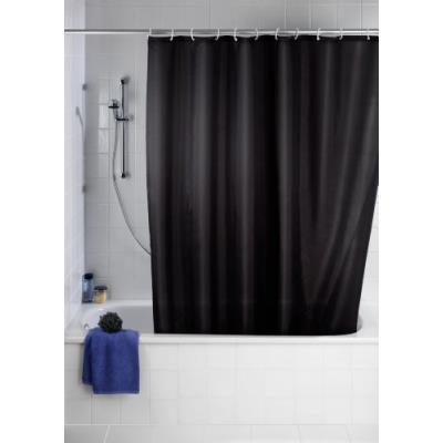 Wenko 20043100 rideau de douche en textile noir anti moisissure 180x200 cm