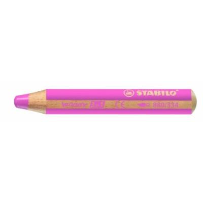 Stabilo woody lot de 5 crayons de couleur rose foncé 880 334