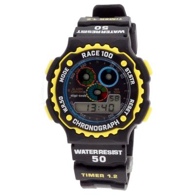 Montre Digi-Tech /DT102911 en Caoutchouc Noir