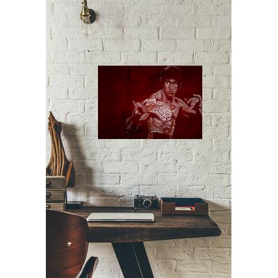 Cadre déco en plexiglas 21cm x 29.7cm épais. 3mm bruce lee typographie