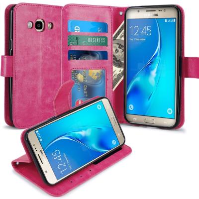 Samsung Galaxy J5 2016 Housse Coque Etui de luxe Portefeuille Porte Carte Et Billet pour Samsung Galaxy J5 2016 (Housse Luxe Rose)