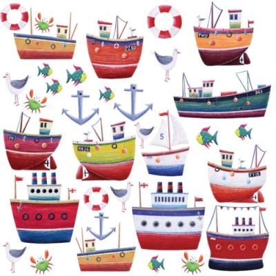 ROOMMATES STICKERS MURAUX REPOSITIONNABLES ENFANT NAVIRES ET BATEAUX