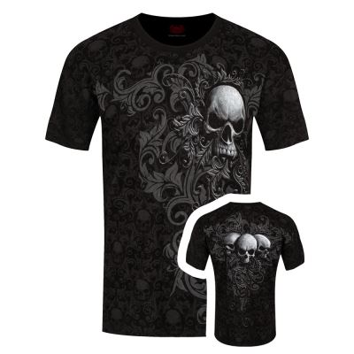 Spiral T-Shirt Skull Scroll Homme Noir - Taille S