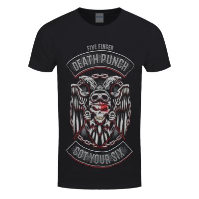 Five Finger Death Punch T-Shirt Biker Badge Homme Noir - Taille M
