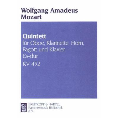 Partitions classique EDITION BREITKOPF MOZART W.A. - KLAVIERQUINTETT ES-DUR KV 452 - CONDUCTEUR + PARTIES Musique de chambre