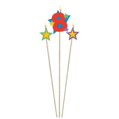 Set Bougie Chiffre 8 - Bougie d'Anniversaire