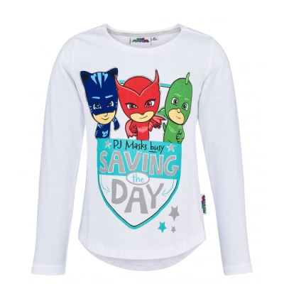 Pyjamasques Tee shirt fille manches longues - Blanc - 5 ans
