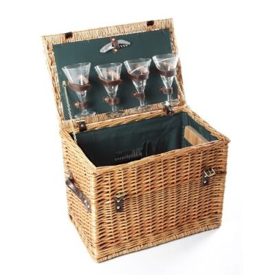 Greenfield Collection Gg022 Greenfield Collection Panier De Pique-Nique « Amersham Willow » Pour 4 Personnes Vert Forêt 46 X 31