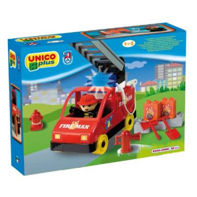 Androni giocattoli srl - a1201395 - jeu de construction - brick unico set pompier